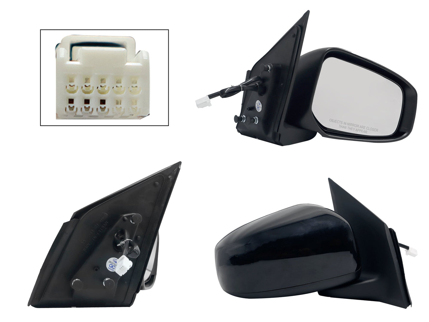 ESPEJO DER ELECT NEGRO P/PINTAR (3PINES) (MT MIRAGE G4 19-24/MIRAGE 5PTAS 15-19)