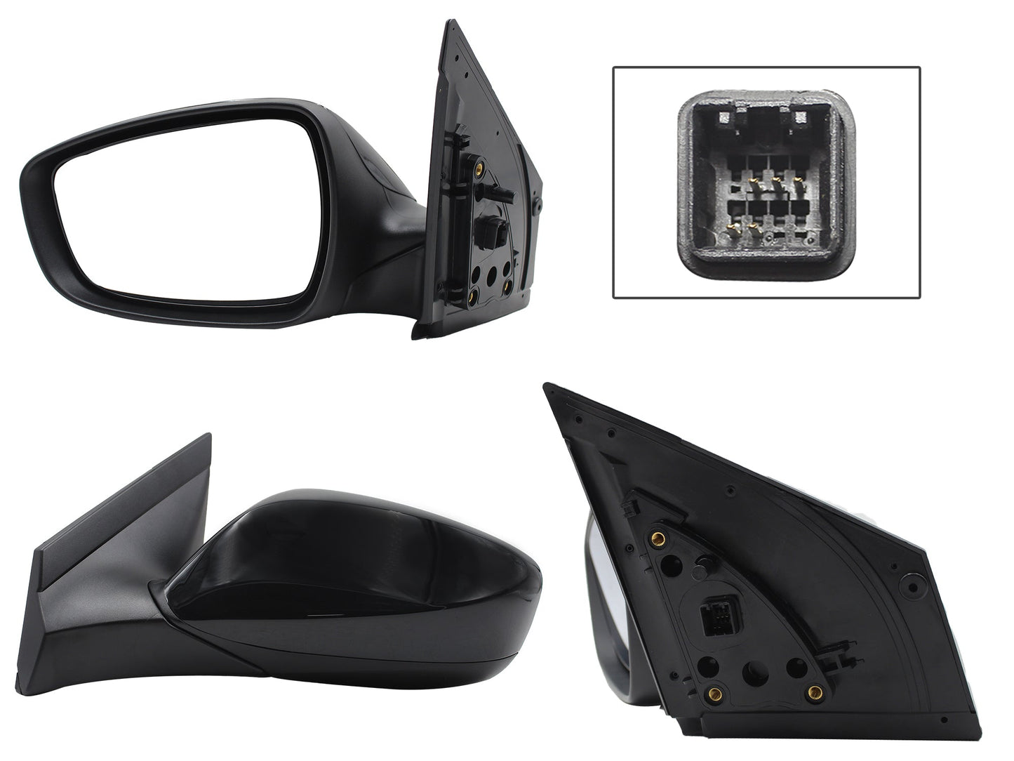 ESPEJO IZQ ELECT NEGRO P/PINTAR C/DESEMPAÑANTE (5PINES)