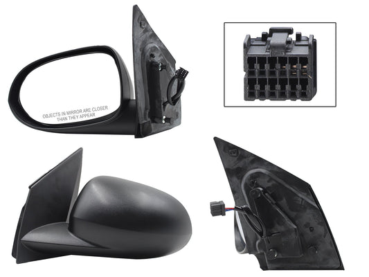 ESPEJO IZQ ELECT NEGRO POROSO (3PINES)