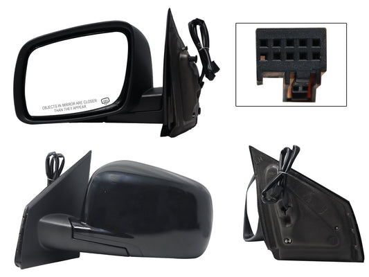 ESPEJO IZQ ELECT NEGRO P/PINTAR C/DESEMPAÑANTE (5PINES) (BASE INT METALICA)