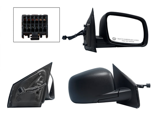 ESPEJO DER ELECT NEGRO POROSO C/DESEMPAÑANTE (5PINES) (BASE INT METALICA)