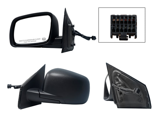 ESPEJO IZQ ELECT NEGRO POROSO C/DESEMPAÑANTE (5PINES) (BASE INT METALICA)