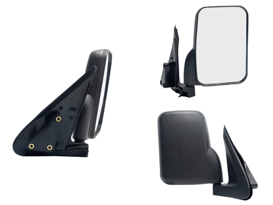 ESPEJO DER MANUAL NEGRO POROSO (BASE INT PLASTICO)