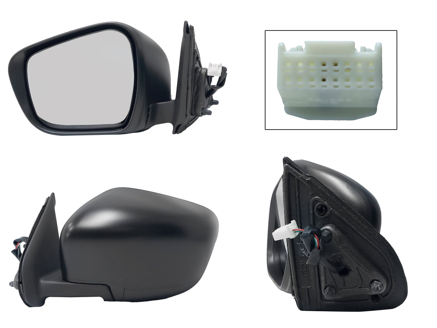 ESPEJO IZQ ELECT NEGRO POROSO (3PINES) (DOBLE CABINA SE/LUJO)