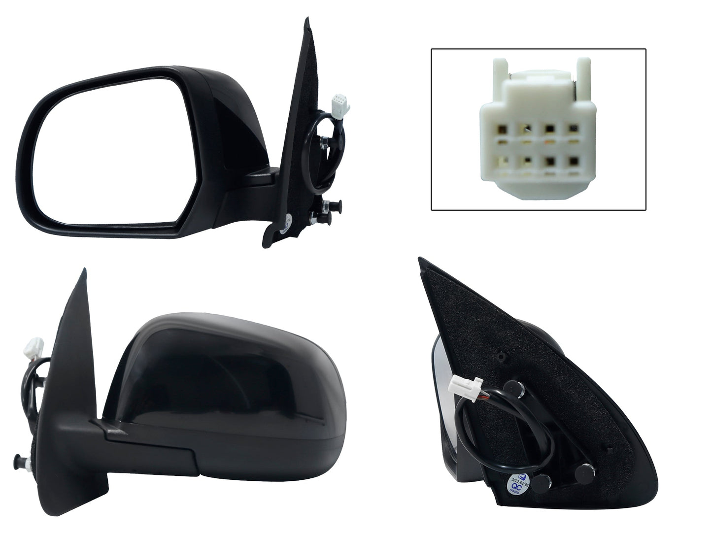 ESPEJO IZQ ELECT NEGRO P/PINTAR (3PINES)