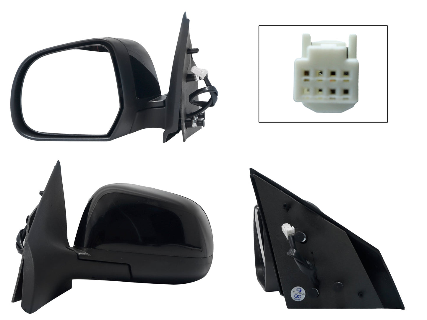 ESPEJO IZQ ELECT NEGRO P/PINTAR (3PINES)