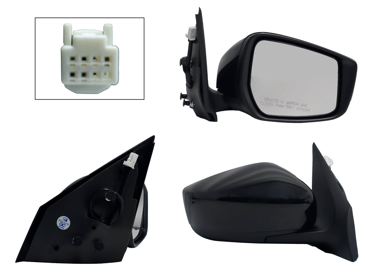 ESPEJO DER ELECT NEGRO P/PINTAR (3PINES)