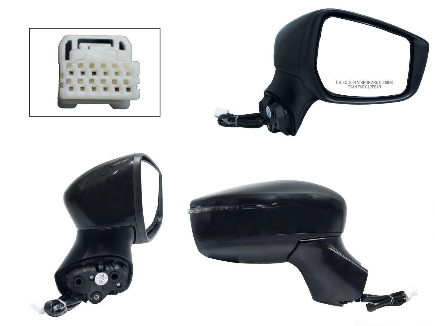 ESPEJO DER ELECT NEGRO P/PINTAR C/LUZ DIRECCIONAL (6PINES)