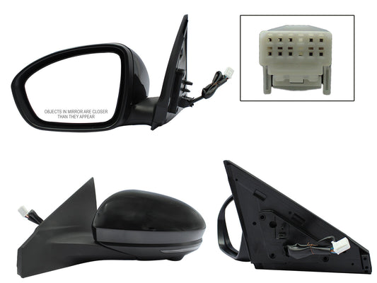 ESPEJO IZQ ELECT NEGRO P/PINTAR C/LUZ DIRECCIONAL C/CAMARA C/DESEMPAÑANTE (10PINES)