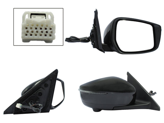 ESPEJO DER ELECT NEGRO P/PINTAR C/LUZ DIRECCIONAL C/CAMARA (9PINES)