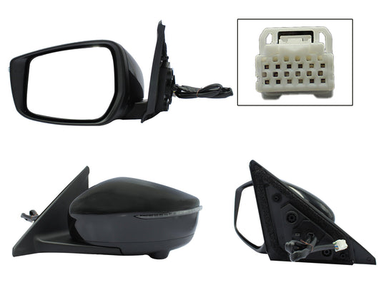 ESPEJO IZQ ELECT NEGRO P/PINTAR C/LUZ DIRECCIONAL C/CAMARA (9PINES)