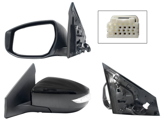 ESPEJO IZQ ELECT NEGRO P/PINTAR C/LUZ DIRECCIONAL C/DESEMPAÑANTE (7PINES)