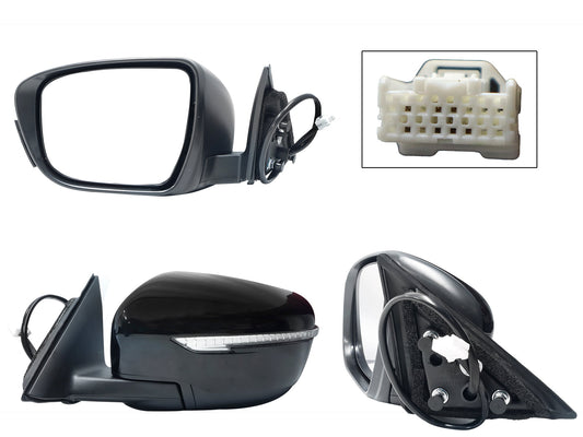 ESPEJO IZQ ELECT NEGRO P/PINTAR C/LUZ DIRECCIONAL C/DESEMPAÑANTE (7PINES)