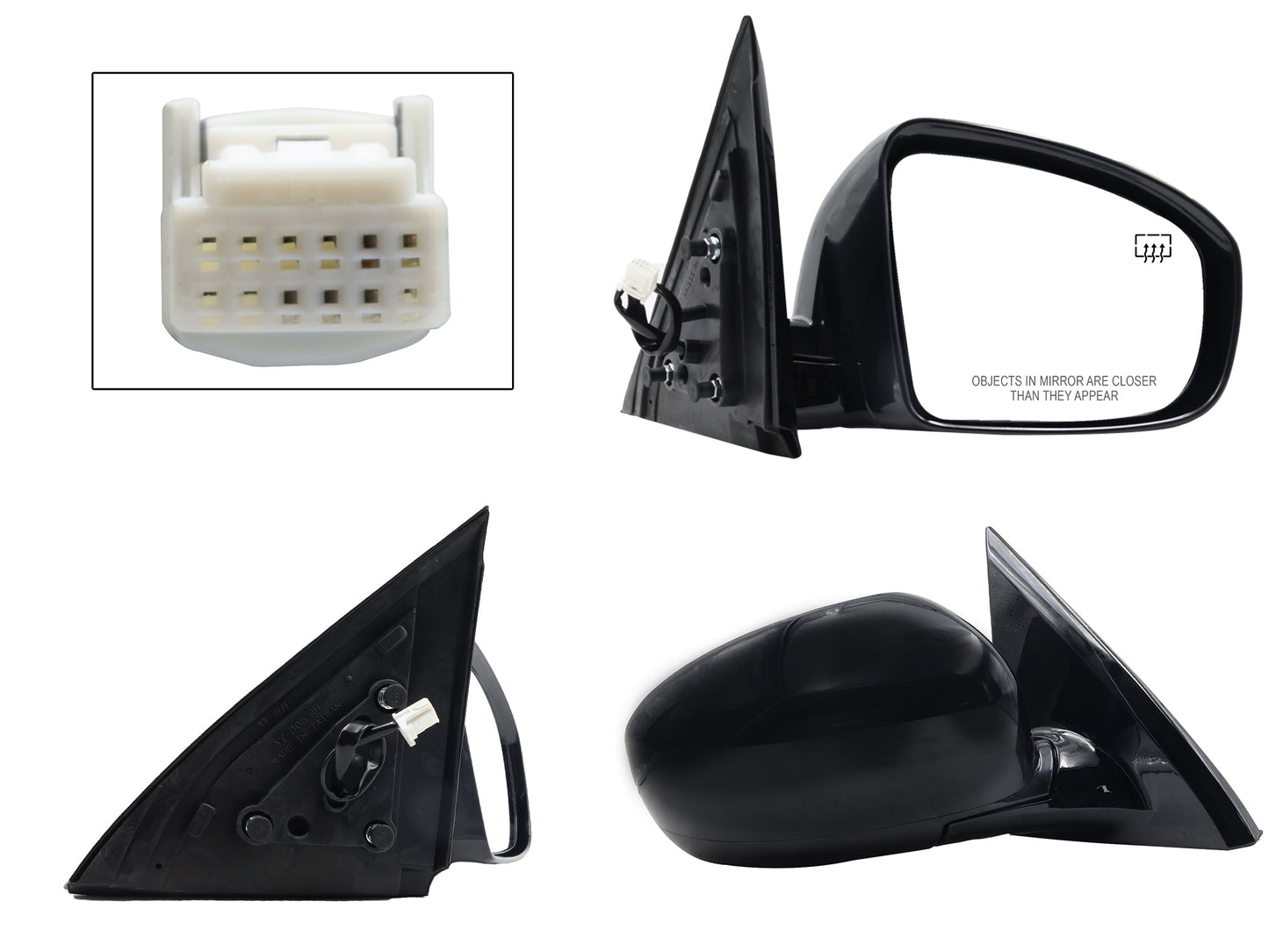 ESPEJO DER ELECT NEGRO P/PINTAR C/DESEMPAÑANTE (5PINES)