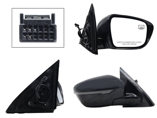ESPEJO DER ELECT NEGRO P/PINTAR C/LUZ DIRECCIONAL C/DESEMPAÑANTE (6PINES)