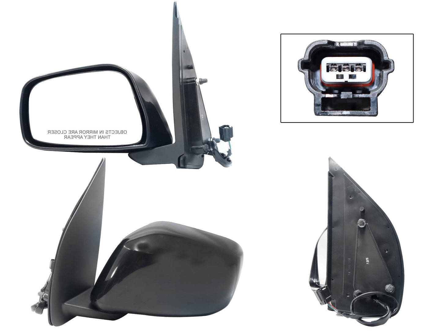 ESPEJO IZQ ELECT NEGRO P/PINTAR (3PINES) (PATHFINDER 05-12/X-TERRA 05-08)