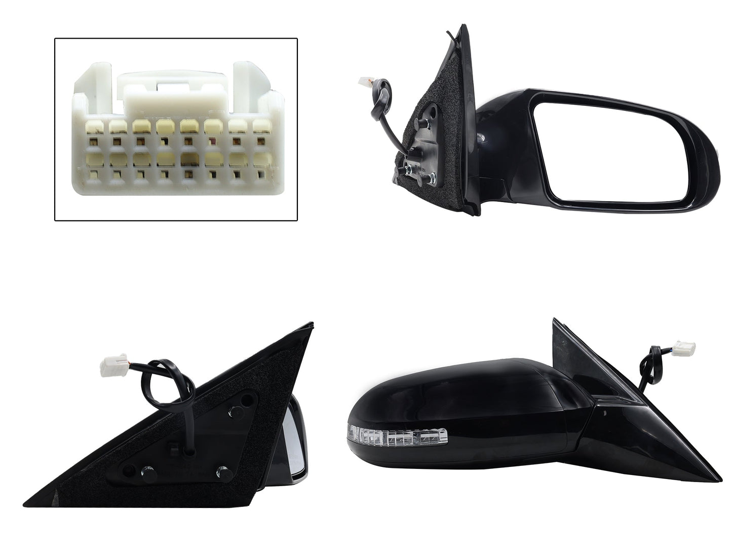 ESPEJO DER ELECT NEGRO P/PINTAR C/LUZ DIRECCIONAL C/DESEMPAÑANTE (7PINES)