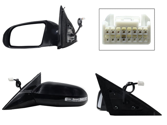 ESPEJO IZQ ELECT NEGRO P/PINTAR C/LUZ DIRECCIONAL C/DESEMPAÑANTE (7PINES)
