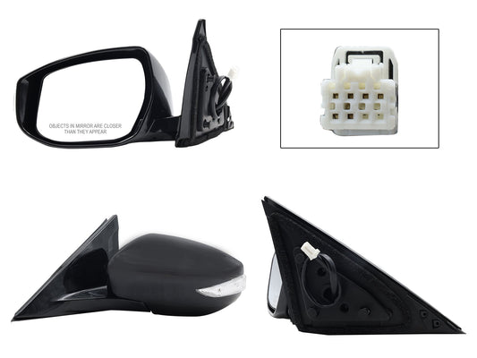 ESPEJO IZQ ELECT NEGRO P/PINTAR C/LUZ DIRECCIONAL C/DESEMPAÑANTE (6PINES)