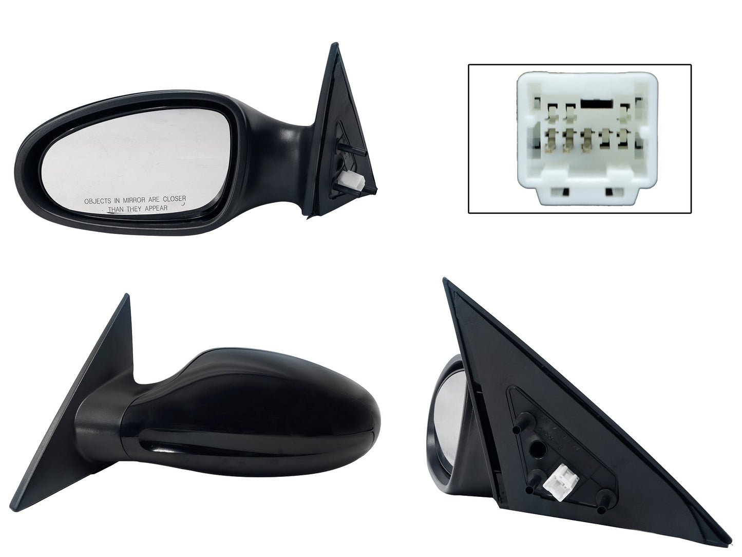 ESPEJO IZQ ELECT NEGRO P/PINTAR (3PINES)