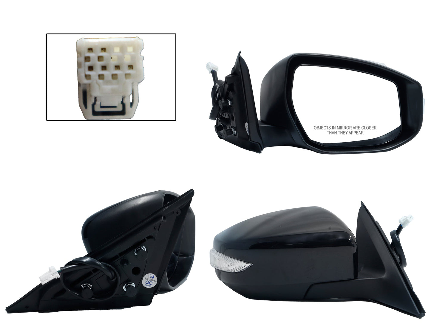 ESPEJO DER ELECT NEGRO P/PINTAR C/LUZ DIRECCIONAL C/DESEMPAÑANTE (6PINES)