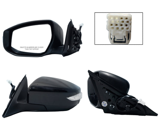 ESPEJO IZQ ELECT NEGRO P/PINTAR C/LUZ DIRECCIONAL C/DESEMPAÑANTE (6PINES)