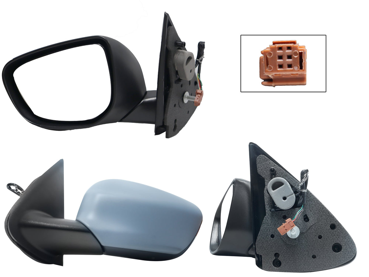 ESPEJO IZQ ELECT GRIS P/PINTAR C/DESEMPAÑANTE S/SENSOR (5PINES)