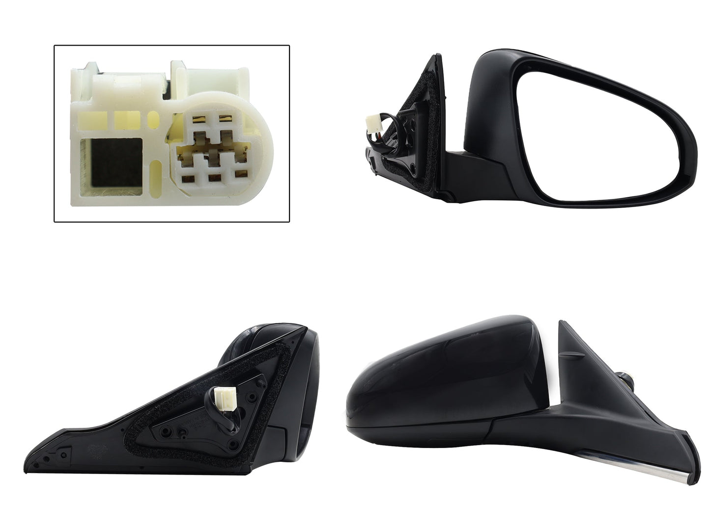 ESPEJO DER ELECT NEGRO P/PINTAR C/DESEMPAÑANTE (5PINES)