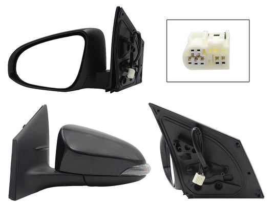 ESPEJO IZQ ELECT NEGRO P/PINTAR C/LUZ DIRECCIONAL C/DESEMPAÑANTE (7PINES)