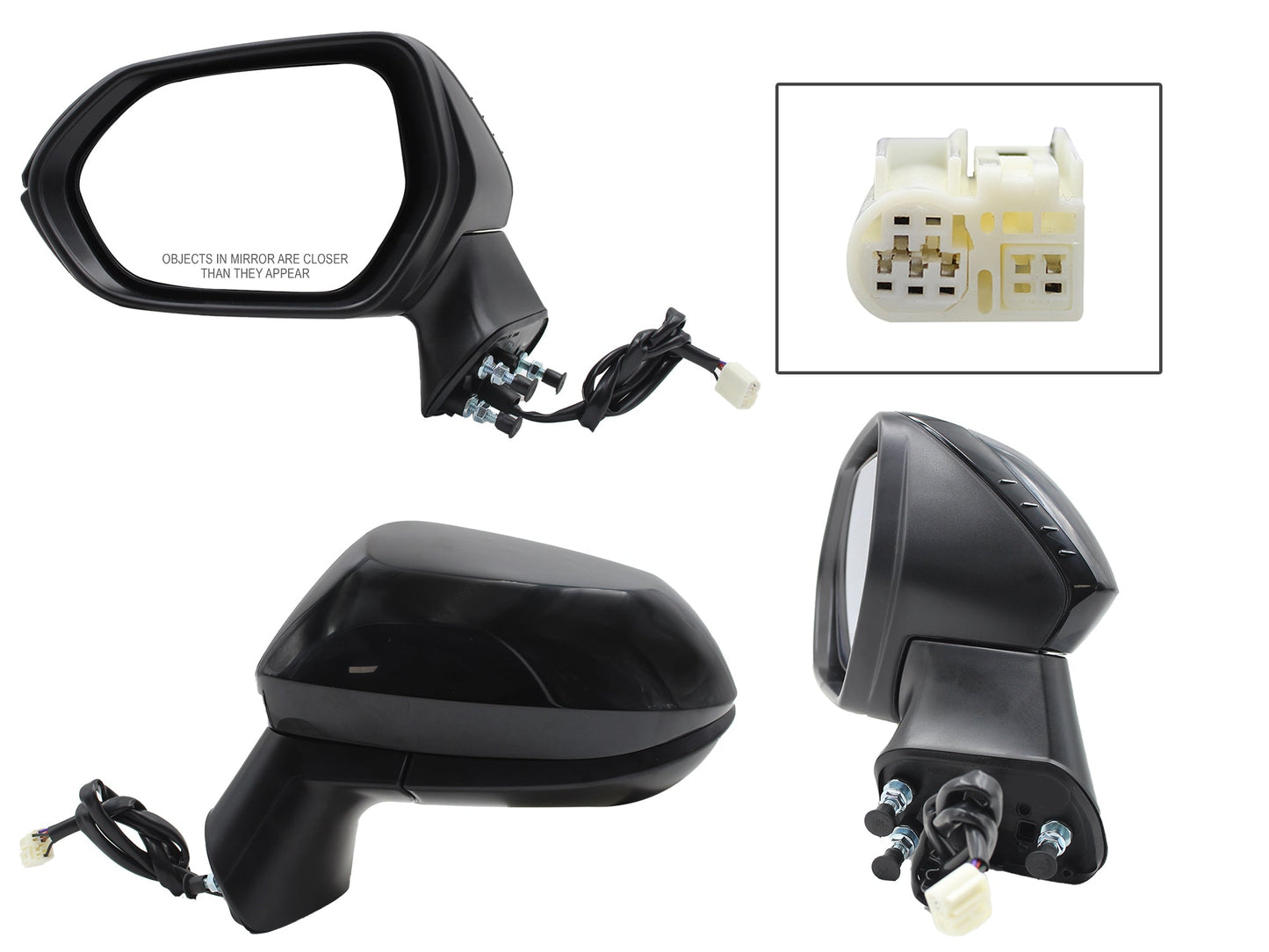 ESPEJO IZQ ELECT NEGRO P/PINTAR C/DESEMPAÑANTE (5PINES)