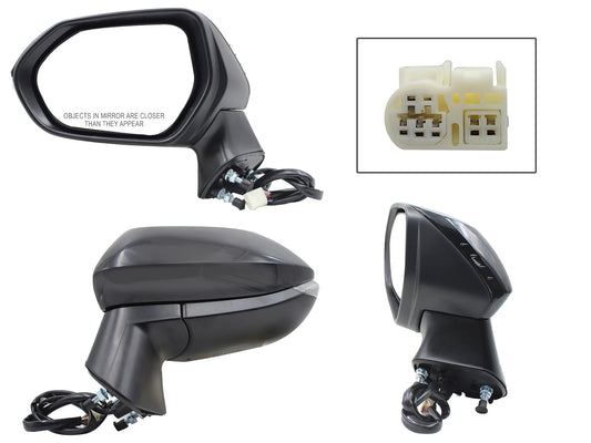 ESPEJO IZQ ELECT NEGRO P/PINTAR C/LUZ DIRECCIONAL C/DESEMPAÑANTE (6PINES)