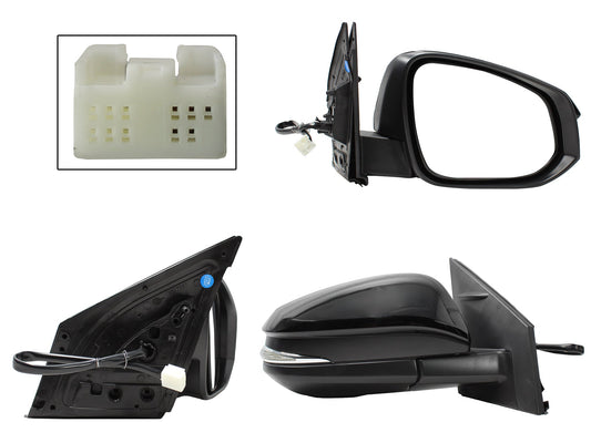ESPEJO DER ELECT NEGRO P/PINTAR C/LUZ DIRECCIONAL (5PINES)