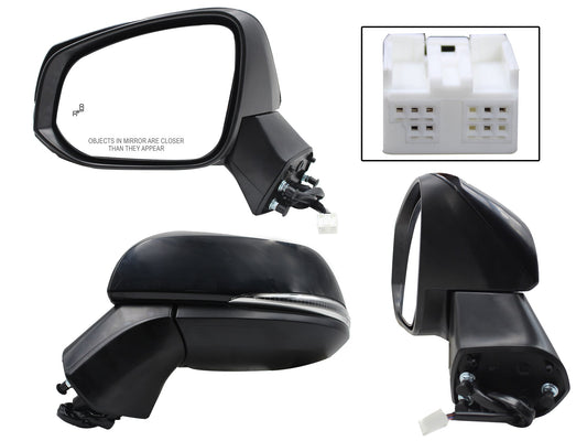 ESPEJO IZQ ELECT NEGRO P/PINTAR C/LUZ DIRECCIONAL C/DESEMPAÑANTE C/DETECTOR PUNTO CIEGO (8PINES)