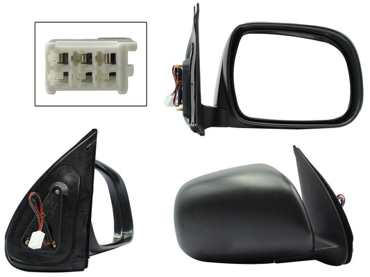 ESPEJO DER ELECT NEGRO POROSO (3PINES)