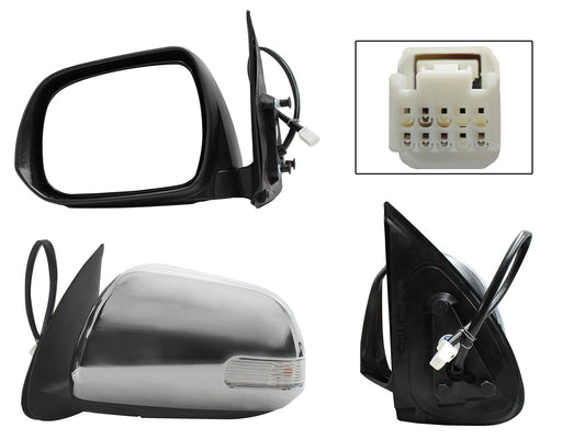 ESPEJO IZQ ELECT CROMO C/LUZ DIRECCIONAL (5PINES)