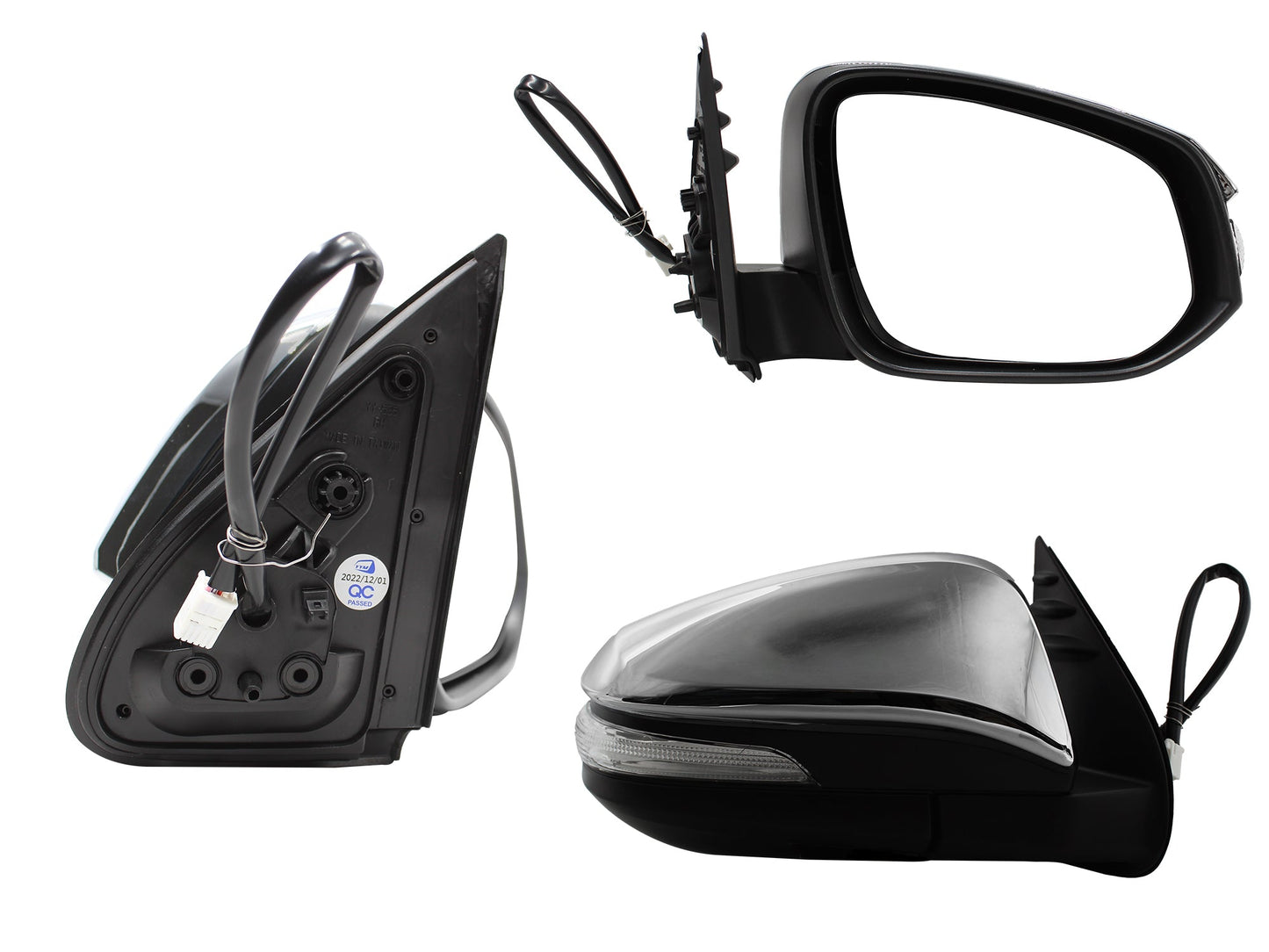 ESPEJO DER ELECT CROMO C/LUZ DIRECCIONAL (5PINES) (LUJO)