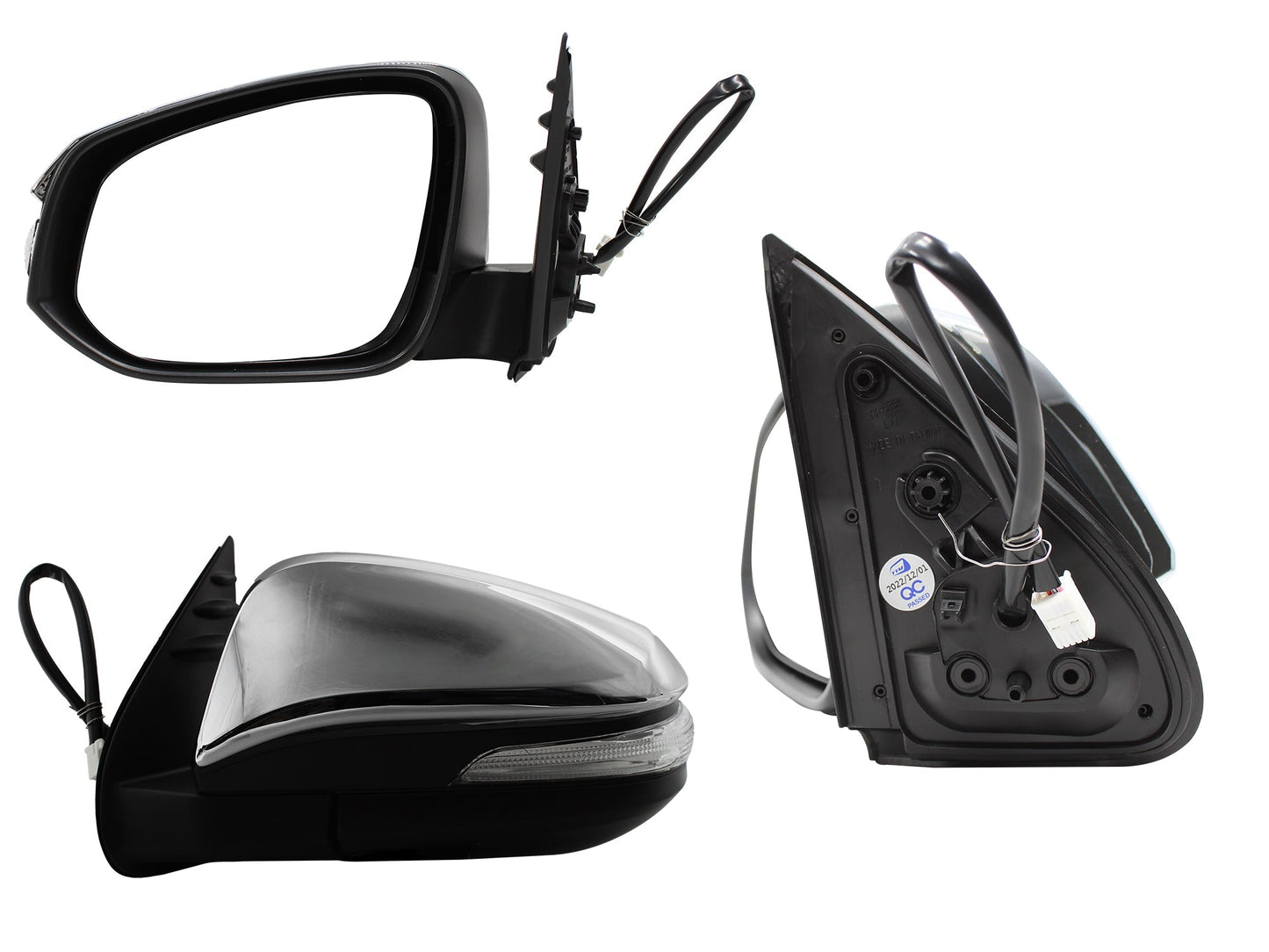 ESPEJO IZQ ELECT CROMO C/LUZ DIRECCIONAL (5PINES) (LUJO)