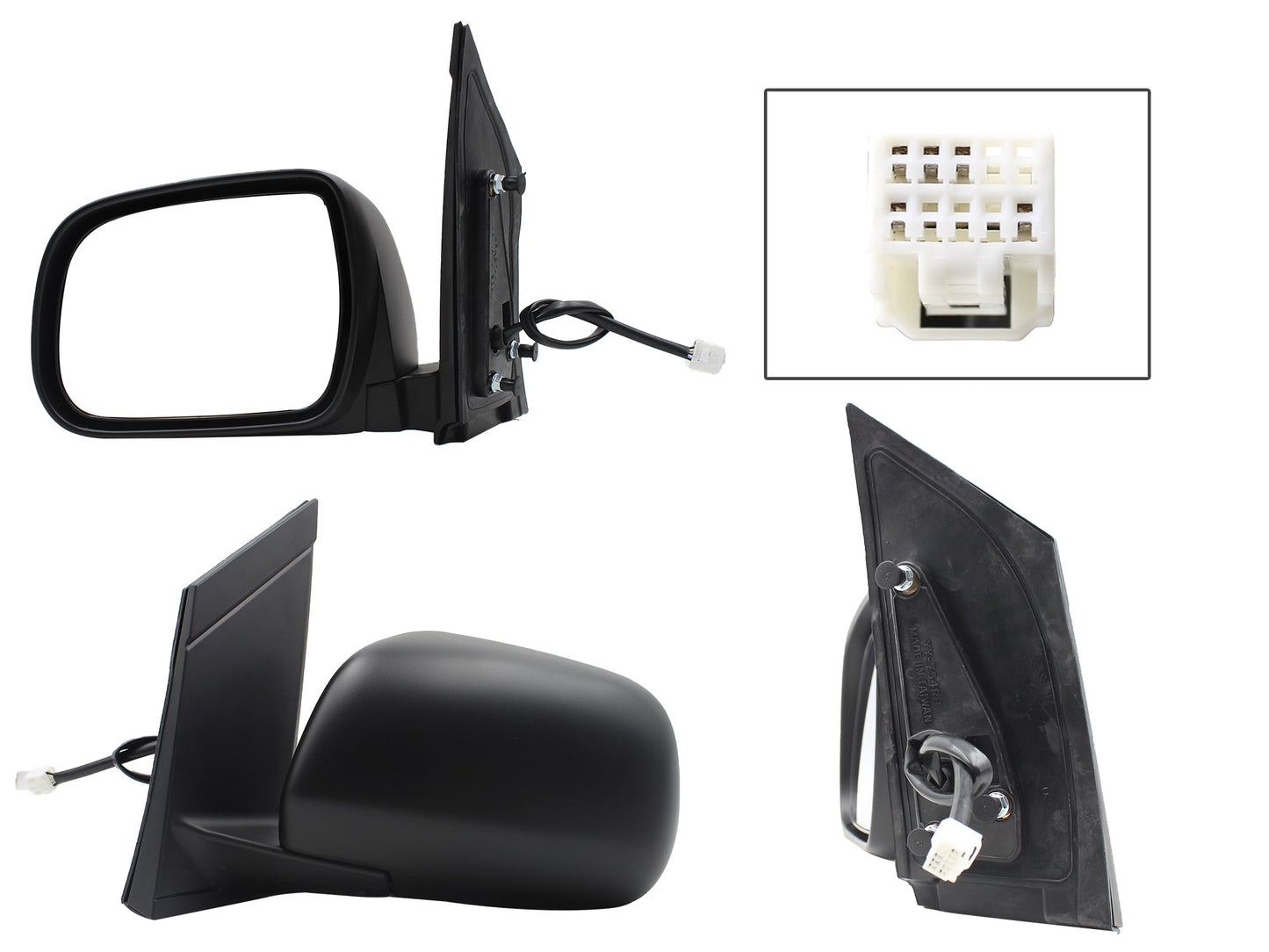 ESPEJO IZQ ELECT NEGRO P/PINTAR C/DESEMPAÑANTE (5PINES)