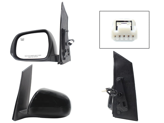 ESPEJO IZQ ELECT NEGRO P/PINTAR C/DESEMPAÑANTE (5PINES)