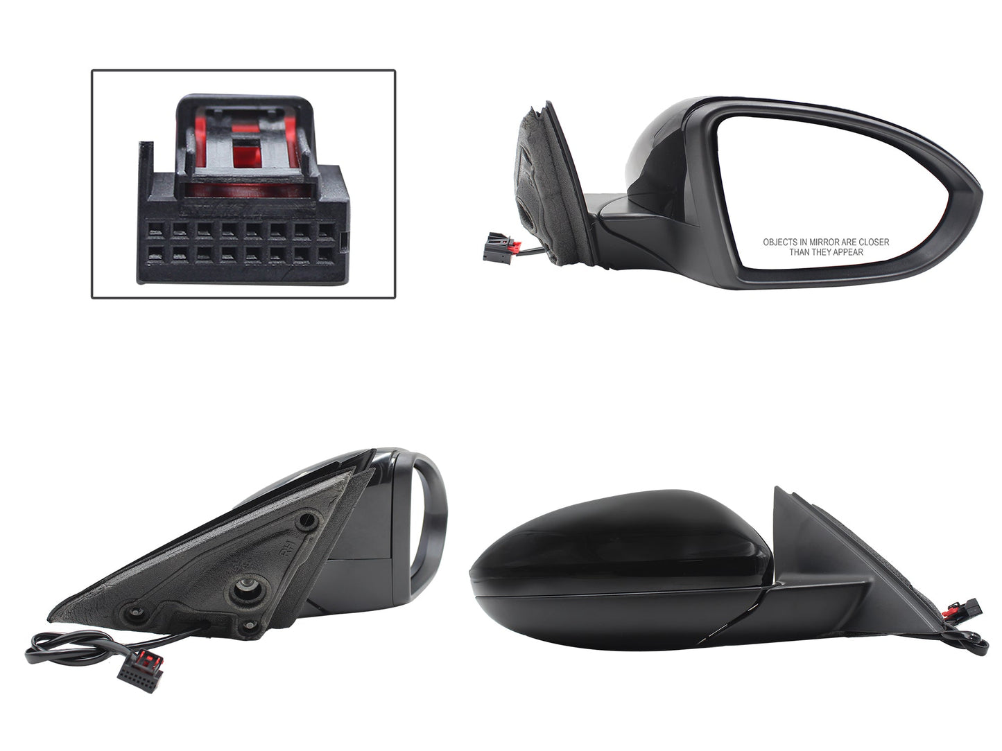 ESPEJO DER ELECT NEGRO P/PINTAR C/DESEMPAÑANTE (5PINES)