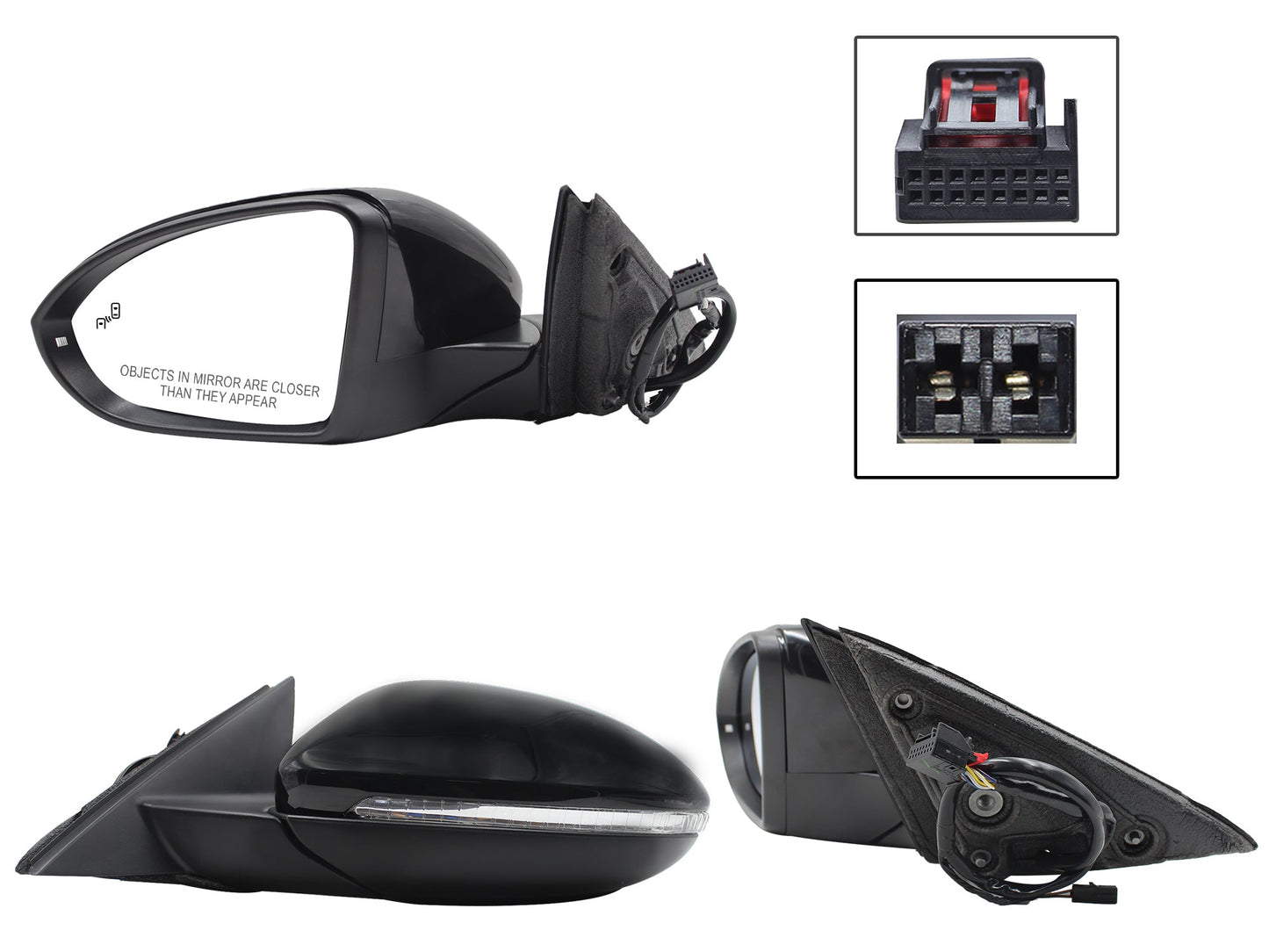 ESPEJO IZQ ELECT NEGRO P/PINTAR C/LUZ DIRECC C/DESEMP C/MEMORIA C/DETECTOR PUNTO CIEGO (10+2PINES)