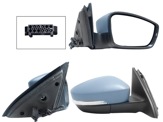ESPEJO DER ELECT GRIS P/PINTAR C/LUZ DIRECCIONAL C/DESEMPAÑANTE (6PINES) (JETTA A6 GLI 10-18)
