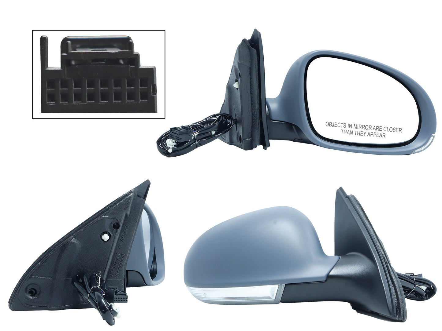 ESPEJO DER ELECT GRIS P/PINTAR C/LUZ DIRECCIONAL C/DESEMPAÑANTE (6PINES)