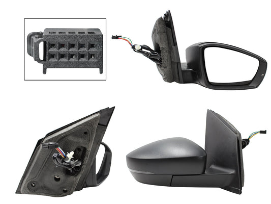 ESPEJO DER ELECT NEGRO POROSO C/LUZ DIRECCIONAL C/DESEMPAÑANTE (6PINES) (POLO 13-22)