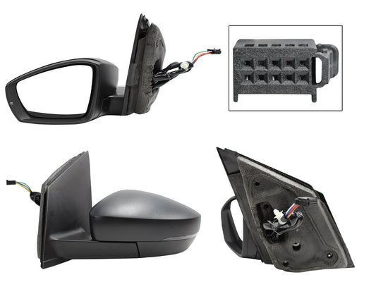 ESPEJO IZQ ELECT NEGRO POROSO C/LUZ DIRECCIONAL C/DESEMPAÑANTE (6PINES) (POLO 13-22)