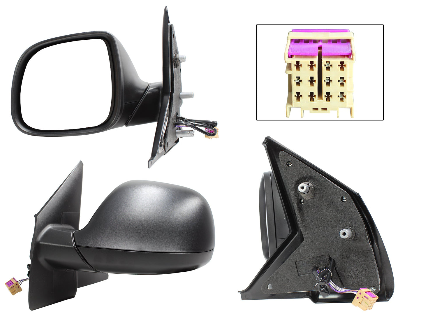 ESPEJO IZQ ELECT NEGRO POROSO C/DESEMPAÑANTE (5PINES)