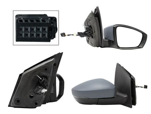 ESPEJO DER MANUAL GRIS P/PINTAR C/CONTROL C/LUZ DIRECCIONAL (2PINES)