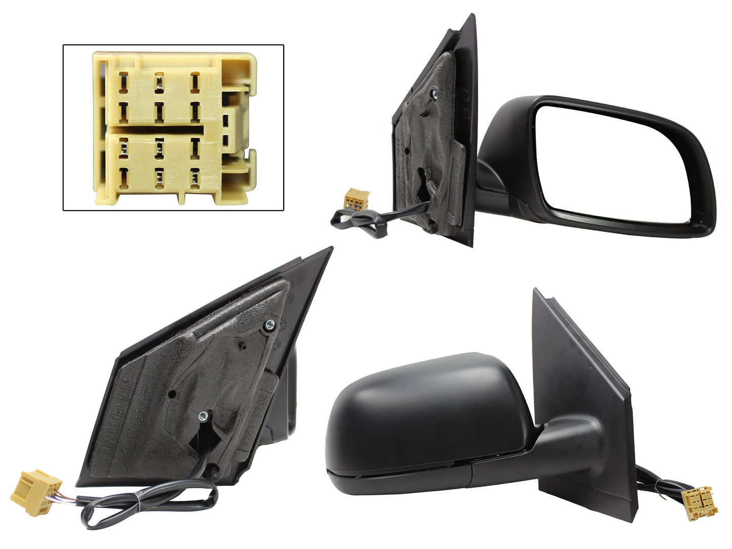 ESPEJO DER ELECT NEGRO P/PINTAR (5PINES)