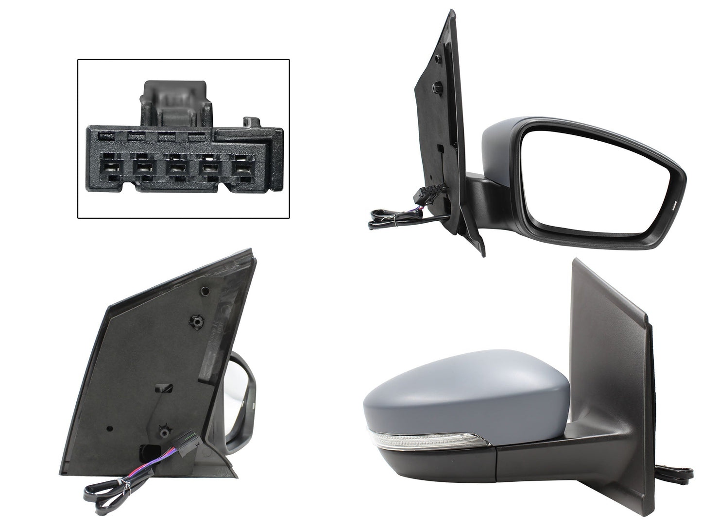 ESPEJO DER ELECT GRIS P/PINTAR C/LUZ DIRECCIONAL (5PINES)