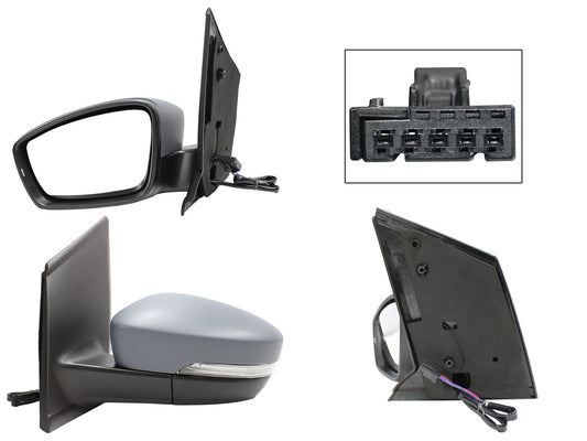 ESPEJO IZQ ELECT GRIS P/PINTAR C/LUZ DIRECCIONAL (5PINES)